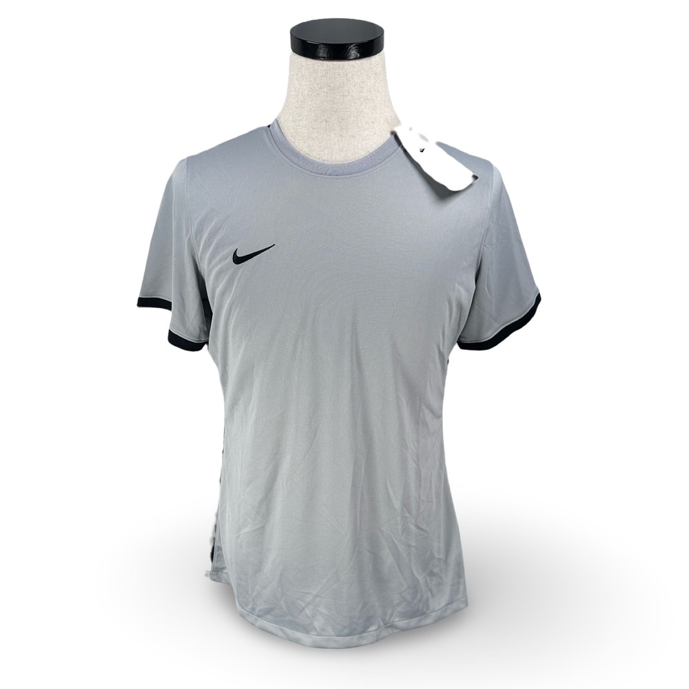 Nike Womens Dri-FIT Soccer Jersey Gray Black Slim Fit DH8231-012 NWT Large‎ New
